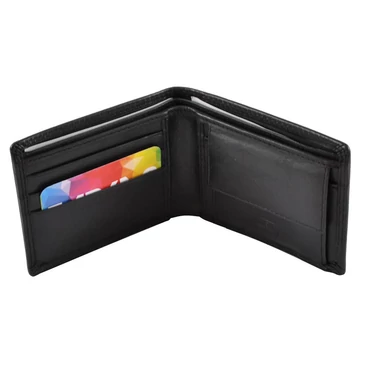 Nagy méretű férfi bőr pénztárca fekete színben RFID védelemmel 38658 Black