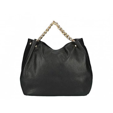 Valódi bőr női láncos táska fekete színben S7247 Black