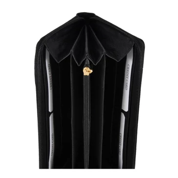 Körcipzáras bőr női pénztárca fekete színben 54702 Black