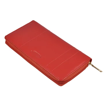 Körcipzáras bőr női pénztárca piros színben 54702 Red