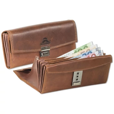 Woodland valódibőr Brifkó pénztárca pincér pénztárca barna színben