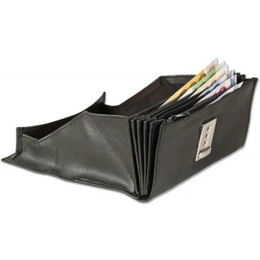 Rimbaldi valódibőr Brifkó pénztárca pincér pénztárca fekete színben