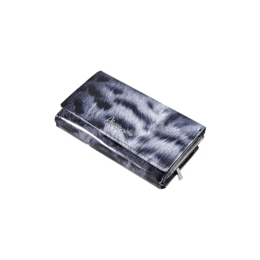 Lakk mintás bőr női keretes pénztárca 5604 Black