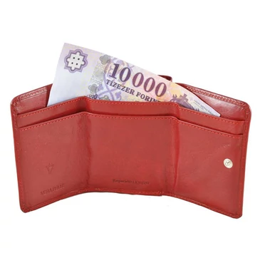 Emporio Valentini Kisméretű valódi bőr női pénztárca piros színben 563570 Red