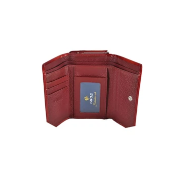 Lakk bőr keretes női pénztárca piros színben 3304 Red