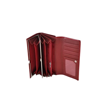 Lakk női bőr pénztárca fekete színben 6525 Black