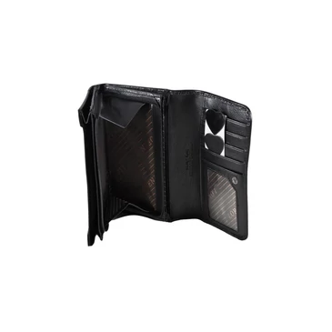 Különleges bőr női pénztárca pillangó mintával fekete színben 761101 Black