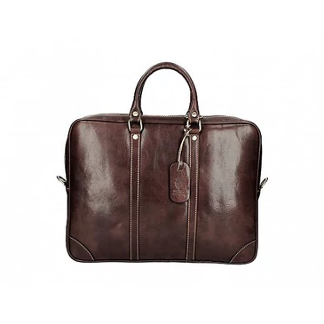 Valódi bőr Aktatáska sötétbarna színben