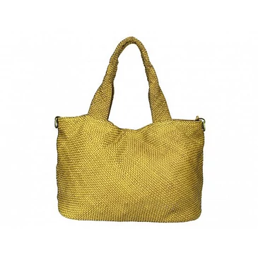 Valódi bőr női válltáska mustársárga színben S7216 Mustard