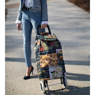 Amica Moda gurulós bevásárlókocsi pizza mintával