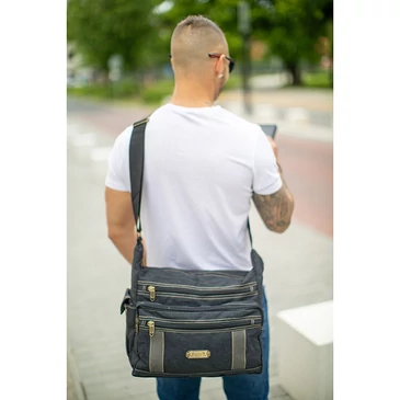 Vászon oldaltáska fekete színben 60571-black