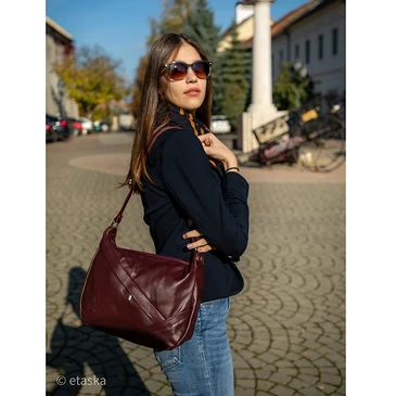 Valódi bőr női táska konyak színben NT 1165 FRZ Cognac