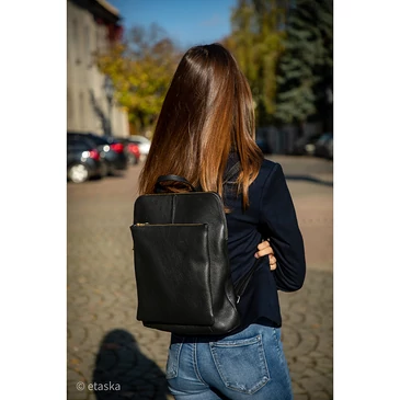Valódi bőr női hátizsák 3 funkciós sötétkék színben