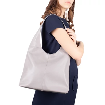 Valódi bőr női táska szürke színben