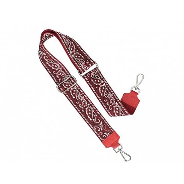 Dekoratív szövet vállpánt táskákhoz piros színben