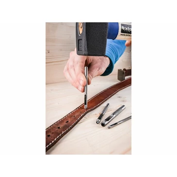 Bőrlyukasztó készlet műanyag tartóban; 9db, 2,5-10mm