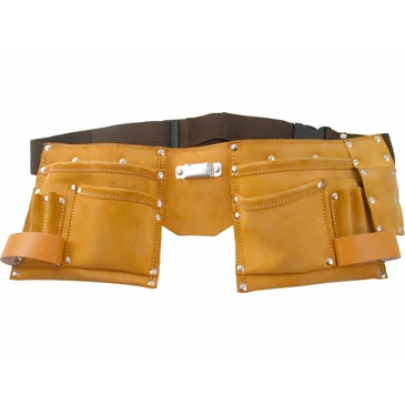 Bőr szerszámtartó öv, 6 zsebes