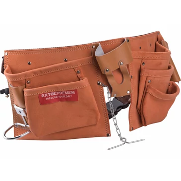 Bőr szerszámtartó öv, 9 zsebes