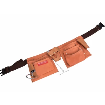 Bőr szerszámtartó öv, 9 zsebes