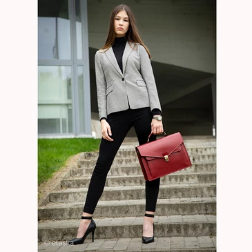 Valódi bőr aktatáska 2 részes piros színben*