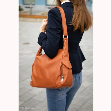 Valódi bőr női táska konyak színben NT 977 FRZ Cognac