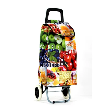 AMICA MODA gurulós bevásárló kocsi gyümölcs mintával