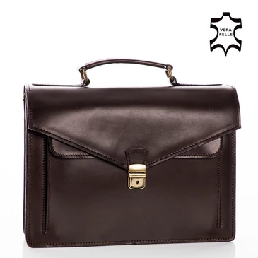 Valódi bőr aktatáska 2 részes sötétbarna színben*