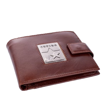 Jelvényes Valódi Bőr Férfi pénztárca Barna színben