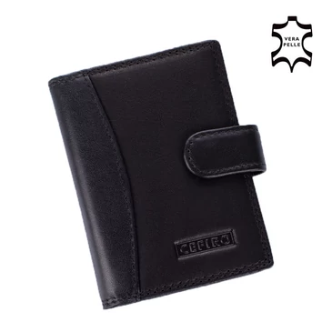  Valódi bőr kártyatartó fekete színben