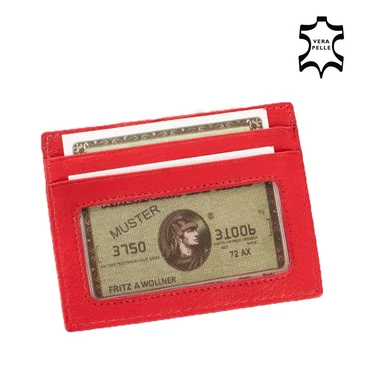 Praktikus bőr kártyatartó 8144-red