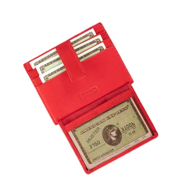 Praktikus bőr kártyatartó 8144-red