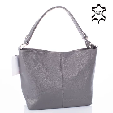 Valódi bőr női táska szürke színben