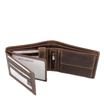 GIULIO valódi bivalybőr motoros férfi pénztárca díszdobozban RFID rendszerrel 