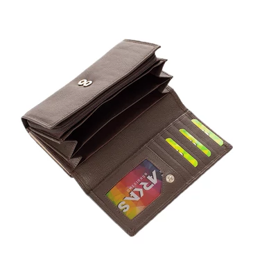 Bőr női pénztárca RFID védelemmel scm1600 DBrown