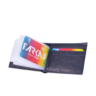 Virágmintás női bőr kártyatartó kék színben 126-blue