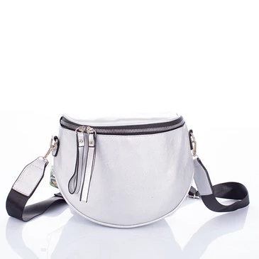 Keresztpántos női oldaltáska ezüst színben 76201 silver