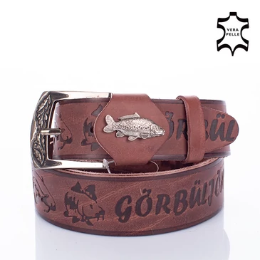 Horgász öv ponty mintával barna színben  135 cm-től 90 cm-ig