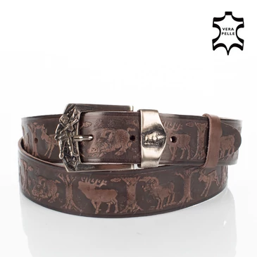 Vadász öv vaddisznó mintával barna színben 135 cm-től 90 cm-ig