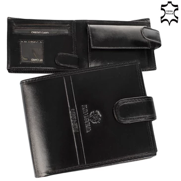 Emporio Valentini férfi bőr pénztárca fekete színben 563561 Black