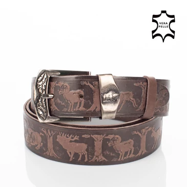 Vadász öv vaddisznó mintával barna színben 120 cm