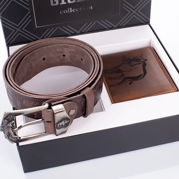 GIULIO vadász pénztárca és öv ajándékcsomag