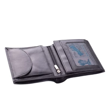 Valódi bőr férfi pénztárca fekete színben FK14 Black