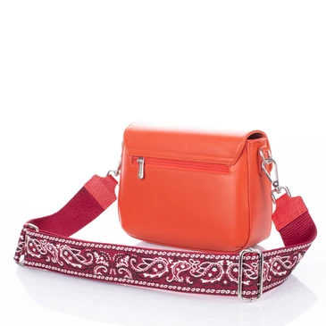 Dekoratív szövet vállpánt táskákhoz piros színben