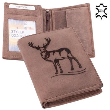 Vadász bőr pénztárca szarvas mintával díszdobozban 5700H-deer