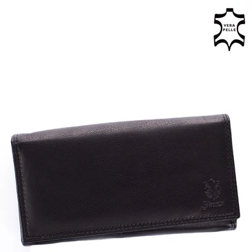 Valódibőr női pénztárca fekete színben P055B Black