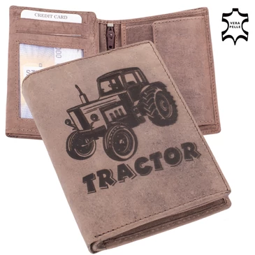 Bőr pénztárca traktor mintával 5700-tractor