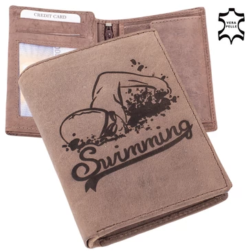 Bőr pénztárca úszás mintával 5700-swimming