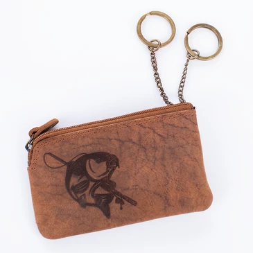 Hunter horgász Bőr Kulcstartó ponty mintával