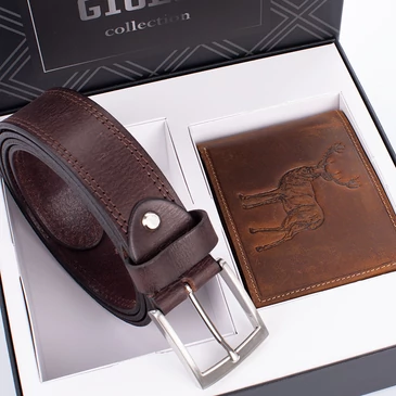 GIULIO vadász pénztárca és öv ajándékcsomag