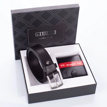GIULIO valódi bőr pénztárca és öv ajándékcsomag